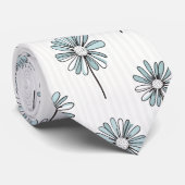 Pastel Daisy Line Art Stripe ネクタイ (ロール)