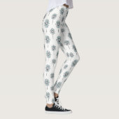 Pastel Daisy Line Art Stripe レギンス (右)