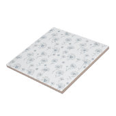 Pastel Daisy Line Art Stripe (2) タイル (側面)