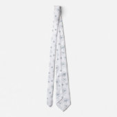 Pastel Daisy Line Art Stripe (2) ネクタイ (裏面)