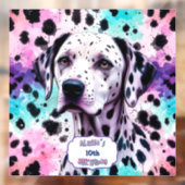 Pastel Dalmatian Dog Birthday Party ウィンドウサイン (シート2)