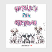 Pastel Dalmatian Dogs Birthday Party シール (シート)