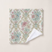 Pastel Damask Bath Towel Romantic Victorian Style バスタオルセット (ウォッシュタオル)