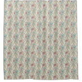 Pastel Damask Shower Curtain Elegant Vintage Look シャワーカーテン (正面)