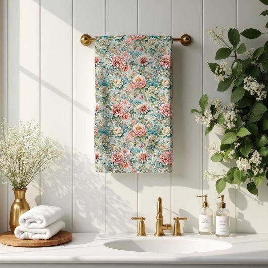 Pastel Damask Towels Rococo Elegance for Bath バスタオルセット