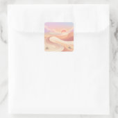 Pastel Desert Dunes and Warm Sunset スクエアシール (バッグ)