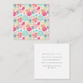 Pastel Designer Artist Flower Pattern Ladies 予約カード (正面/裏面)