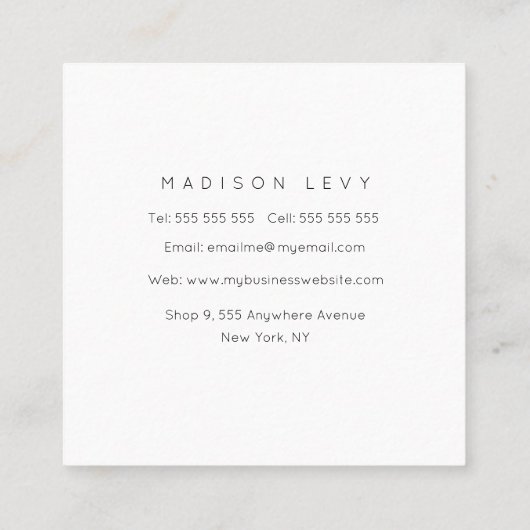 Pastel Designer Artist Flower Pattern Ladies 予約カード (裏面)