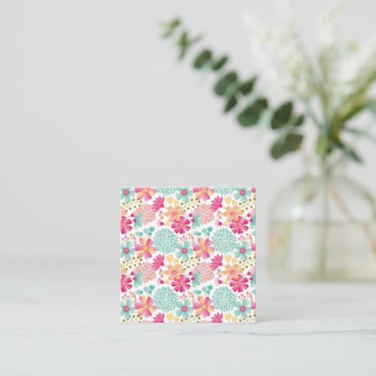 Pastel Designer Artist Flower Pattern Ladies 予約カード (スタンド正面)