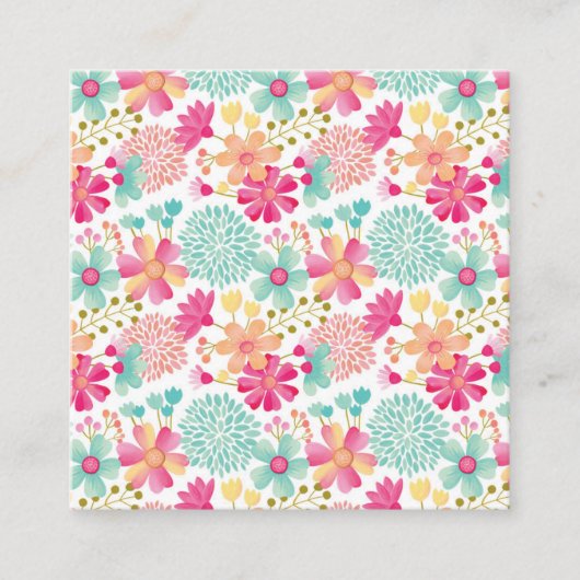 Pastel Designer Artist Flower Pattern Ladies 予約カード (正面)