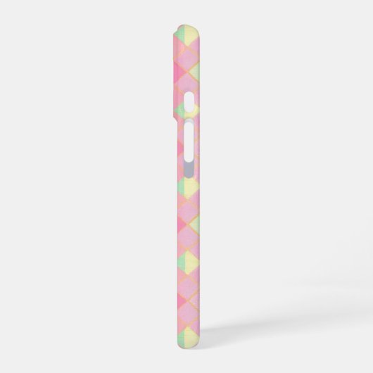 Pastel Diamond Check Phone Case iPhone 16ケース (左側面)