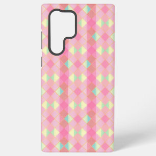 Pastel Diamond Check Phone Case Samsung Galaxy S22 Ultraケース