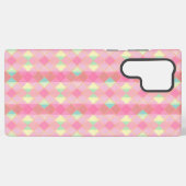 Pastel Diamond Check Phone Case Samsung Galaxyケース (裏面横)