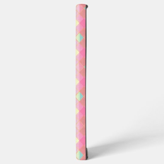 Pastel Diamond Check Phone Case Samsung Galaxyケース (左側面)