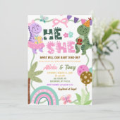 Pastel Dinosaur He or She Gender Reveal 招待状 (スタンド正面)