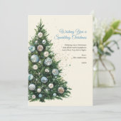 Pastel Disco Ball Ornament Christmas Tree Photo シーズンカード (スタンド正面)