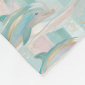 Pastel Dolphin Pattern フリースブランケット (角)