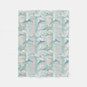 Pastel Dolphin Pattern フリースブランケット (正面)