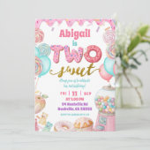 Pastel Donut Two Sweet 2nd Birthday party Invitati 招待状 (スタンド正面)