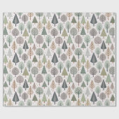 Pastel Doodle Christmas Tree Holiday Pattern ラッピングペーパー (フラット)