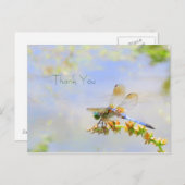 Pastel Dragonfly Thank You Postcard ポストカード (正面/裏面)