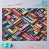 Pastel Drawing Abstract Dimensional Geometric 薄葉紙 (クラフト)