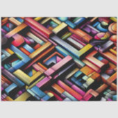 Pastel Drawing Abstract Dimensional Geometric 薄葉紙 (正面)