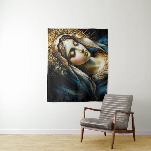 Pastel Drawing Blessed Virgin Mother タペストリー (インサイチュ)