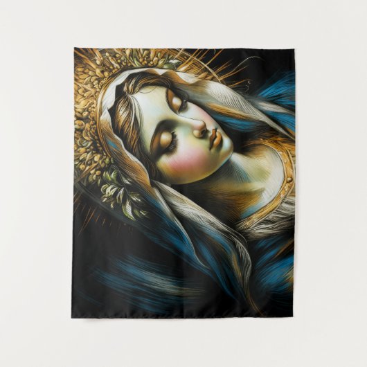 Pastel Drawing Blessed Virgin Mother タペストリー (正面)