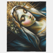 Pastel Drawing Blessed Virgin Mother フリースブランケット (正面)