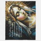 Pastel Drawing Blessed Virgin Mother Message フリースブランケット (正面)