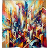 Pastel Drawing Intricate Abstract Design シャワーカーテン (正面)