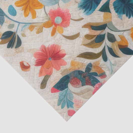 Pastel Drawing of a Floral Pattern Block 薄葉紙 (詳細)