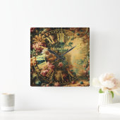 Pastel Drawing of an Antique Tapestry Cloth スクエア壁時計 (ホーム)