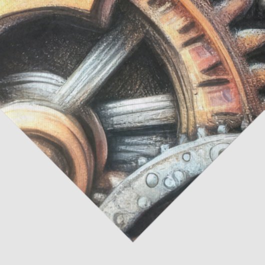 Pastel Drawing of Cogs Gears Steampunk 薄葉紙 (詳細)