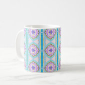 Pastel Dream Boho Geometric Kaleidoscope コーヒーマグカップ (正面左)