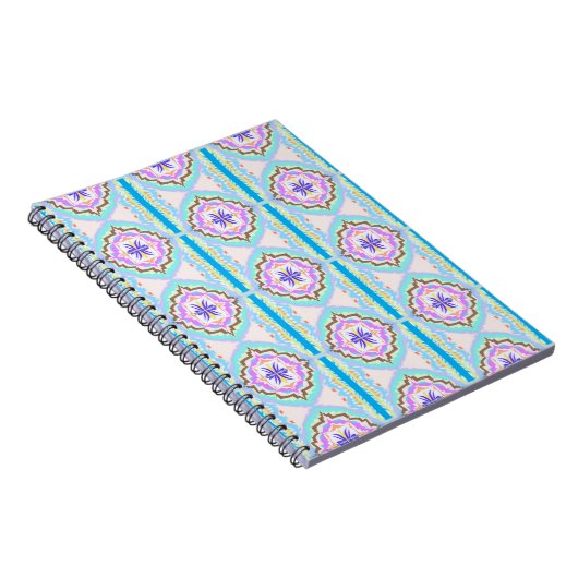 Pastel Dream Boho Geometric Kaleidoscope ノートブック (右側)