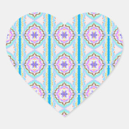 Pastel Dream Boho Geometric Kaleidoscope ハートシール