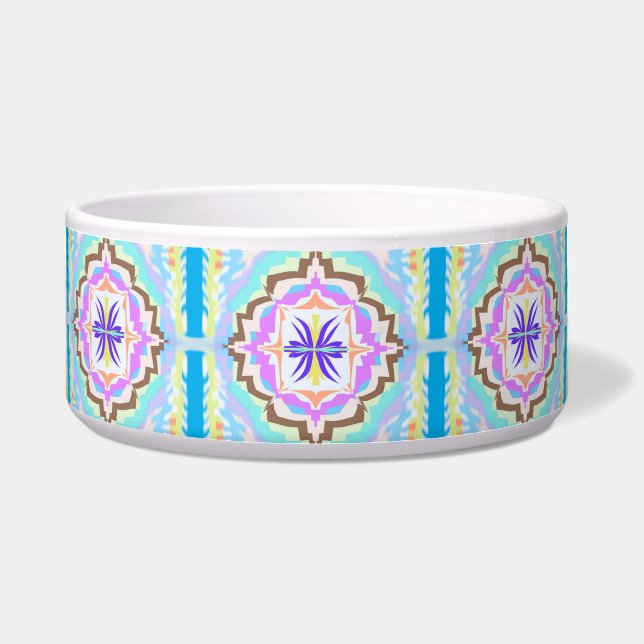 Pastel Dream Boho Geometric Kaleidoscope ボウル (正面)