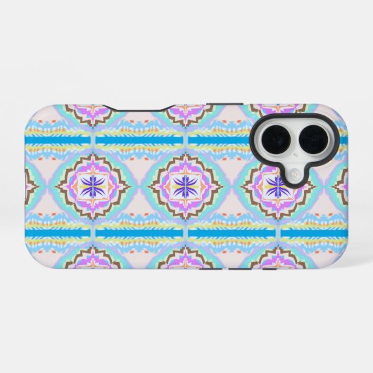 Pastel Dream Boho Geometric Kaleidoscope iPhone 16ケース (裏面横)