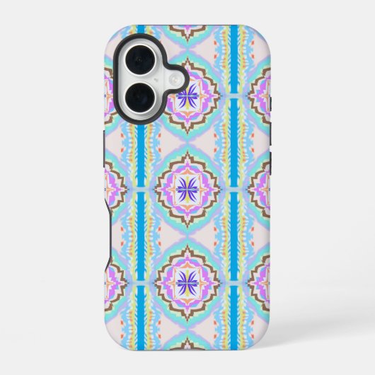 Pastel Dream Boho Geometric Kaleidoscope iPhone 16ケース (裏面)