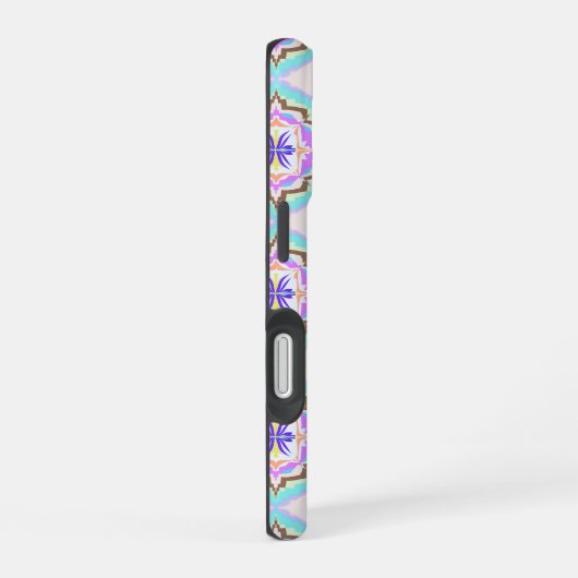Pastel Dream Boho Geometric Kaleidoscope iPhone 16ケース (右側面)