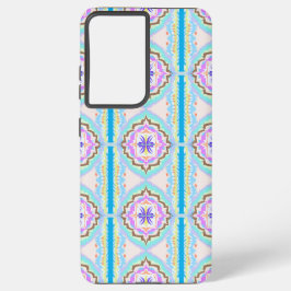 Pastel Dream Boho Geometric Kaleidoscope Samsung Galaxy S21 Ultraケース