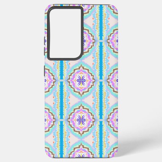 Pastel Dream Boho Geometric Kaleidoscope Samsung Galaxyケース (裏面)