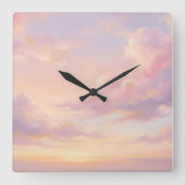 Pastel Dream: Renaissance-Style Modern Sky Study スクエア壁時計 (正面)