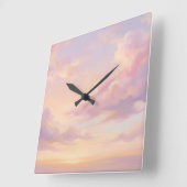 Pastel Dream: Renaissance-Style Modern Sky Study スクエア壁時計 (傾斜)
