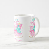 pastel dreams blue,pink and yellow sleigh gift コーヒーマグカップ (正面右)