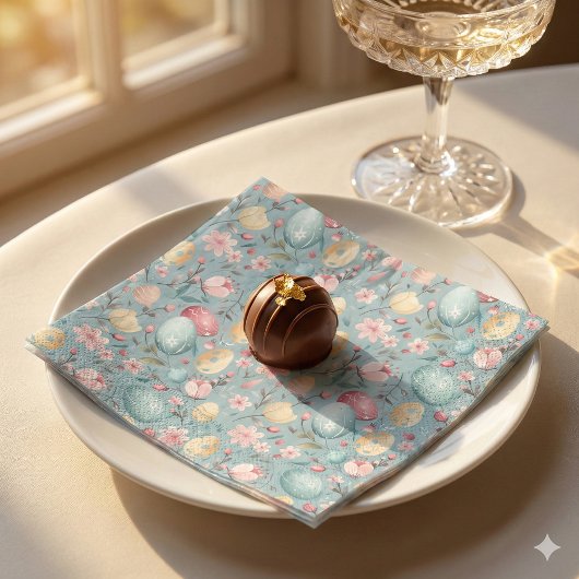 Pastel Easter Blooms Decorative スタンダードカクテルナプキン