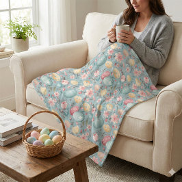 Pastel Easter Blooms Decorative フリースブランケット