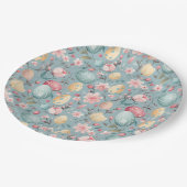 Pastel Easter Blooms Decorative ペーパープレート (アングル)